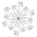 Black and white mandala vector isolated on white. Royalty Free Stock Photo