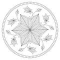 Black and white mandala vector isolated on white. Royalty Free Stock Photo
