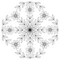 Black and white mandala vector isolated on white. Royalty Free Stock Photo