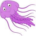 Cartoon funny jellyfish on white background Royalty Free Stock Photo