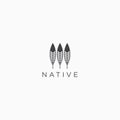 Three feather Native Logo Icon Design Template Vector Illustration Royalty Free Stock Photo