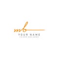 Initial Letter MB Logo - Handwritten Signature