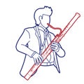 Bassoon Musician Orchestra Instrument Graphic Vector Royalty Free Stock Photo