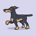 Doberman dog gurad animal illustration Royalty Free Stock Photo