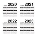 Year 2020 and Year 2021 and Year 2022 and Year 2023 calendar vector design template Royalty Free Stock Photo
