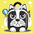 Illustration cartoon character of dog patterned school bag Royalty Free Stock Photo