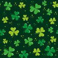 Cloverleaf seamless pattern for St Patrick`s Day