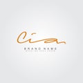 CI Initial Letter Logo - Handwritten Signature Style