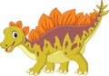 Cartoon happy stegosaurus on white background Royalty Free Stock Photo