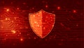 Protect and Security concept. Digital Shield on abstract technology background, Cyber security background. Vector