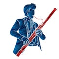 Bassoon Musician Orchestra Instrument Graphic Vector Royalty Free Stock Photo