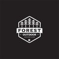 Simple Flat Pine Forest logo designs concept vector. Line Pine Tree logo template. Vintage camping and outdoor adventure emblems