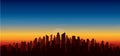 Modern city skyline sunset landscape backgrounds vector illustration EPS10