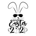 Healthy Easter 2021- Cool rabbit with toliet paper and vaccine Royalty Free Stock Photo