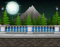 Background of roadside with mountain at night landscape Royalty Free Stock Photo
