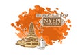 Happy Nyepi Day, Vector Illustration. Royalty Free Stock Photo