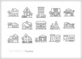 Home icons of different types of house styles