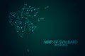 Map of Svalbard - With glowing point and lines scales on the dark gradient background, 3D mesh polygonal network connections Royalty Free Stock Photo