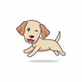 Vector cartoon character happy labrador retriever dog running