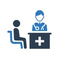 Doctor advice icon. vector graphics