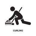 Curling game icon vector flat desig