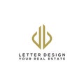 Construction logo template Letter DD. A symbol of real estate or house building. Royalty Free Stock Photo