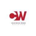 CW Initial Letter Logo - Minimal Vector Logo