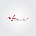 Initial Letter AF Logo - Handwritten Signature Style Logo