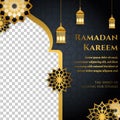 Elegant ramadan instagram feed design with islamic lantern ornament background