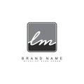 Initial Letter LM Logo - Minimal Business Logo in Signature Royalty Free Stock Photo