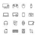 Electronic Devices icons, Set of gadget symbol, Simple line design for application, UI, websites and decoration Royalty Free Stock Photo