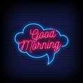 Good Morning Neon Signs Style Text Vector Royalty Free Stock Photo