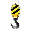 Yellow crane hook, Yellow crane hoist hook Royalty Free Stock Photo