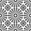 Seamless African Triangle Design Pattern in Black and White