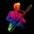 Bassoon Musician Orchestra Instrument Graphic Vector Royalty Free Stock Photo