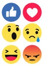 Collection of facebook reactions