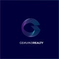 Genuine realty vector logo. Real estates logo. Vector. Unique properties emblem