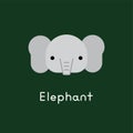 Cute elephant face. Little elephant in cartoon style Royalty Free Stock Photo