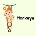 Cute and adorable monkeys couple characters