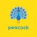 Cute cartoon peacock Royalty Free Stock Photo