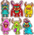 Cartoon Cute Monsters collection Vector Royalty Free Stock Photo