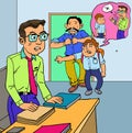Teacher and parent conflict in the classroom Royalty Free Stock Photo