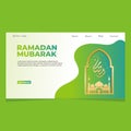 Ramadan greeting concept for web landing page template