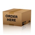 Order here web shop icon cardboard box Royalty Free Stock Photo