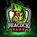 Peacock bass fish mascot. esport logo design