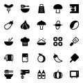 Glyph icons for food bakery. Royalty Free Stock Photo