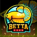 Yellow betta fish mascot. esport logo design