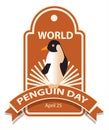 World penguin day sign and badge Royalty Free Stock Photo