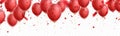 Celebration banner with red balloon and confetti Royalty Free Stock Photo