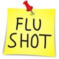 Flu Shot written on a Note Paper with pin on white